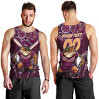 Personalised Queensland Maroons Men Tank Top Mascot Rugby League