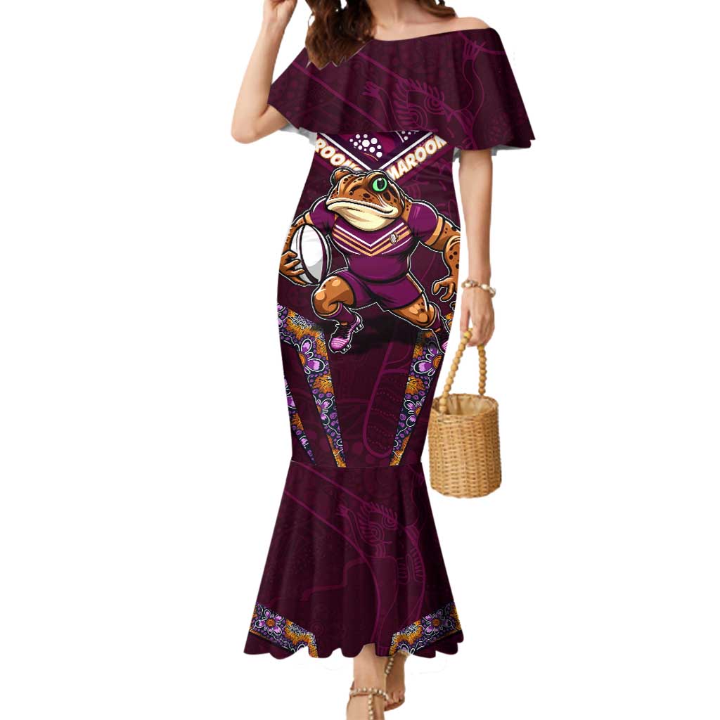 Personalised Queensland Maroons Mermaid Dress Mascot Rugby League