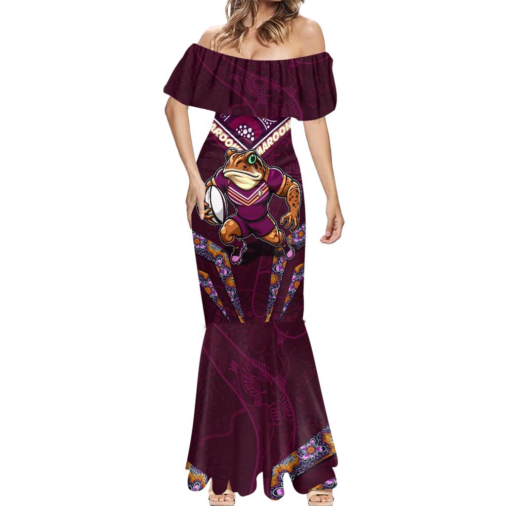 Personalised Queensland Maroons Mermaid Dress Mascot Rugby League