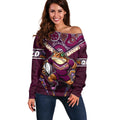 Personalised Queensland Maroons Off Shoulder Sweater Mascot Rugby League