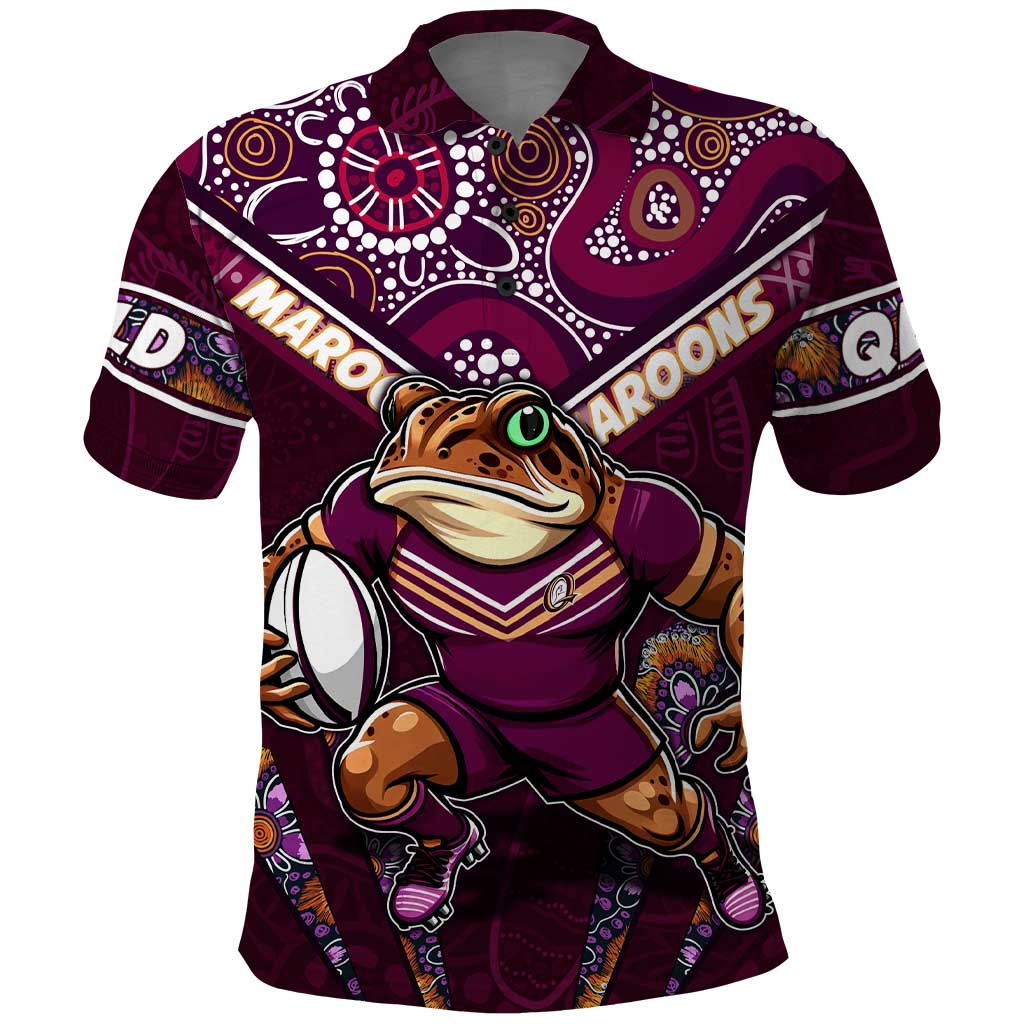 Personalised Queensland Maroons Polo Shirt Mascot Rugby League