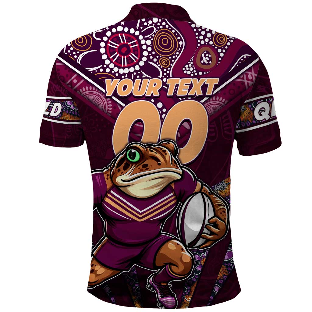 Personalised Queensland Maroons Polo Shirt Mascot Rugby League