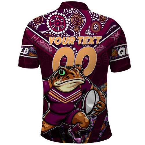 Personalised Queensland Maroons Polo Shirt Mascot Rugby League