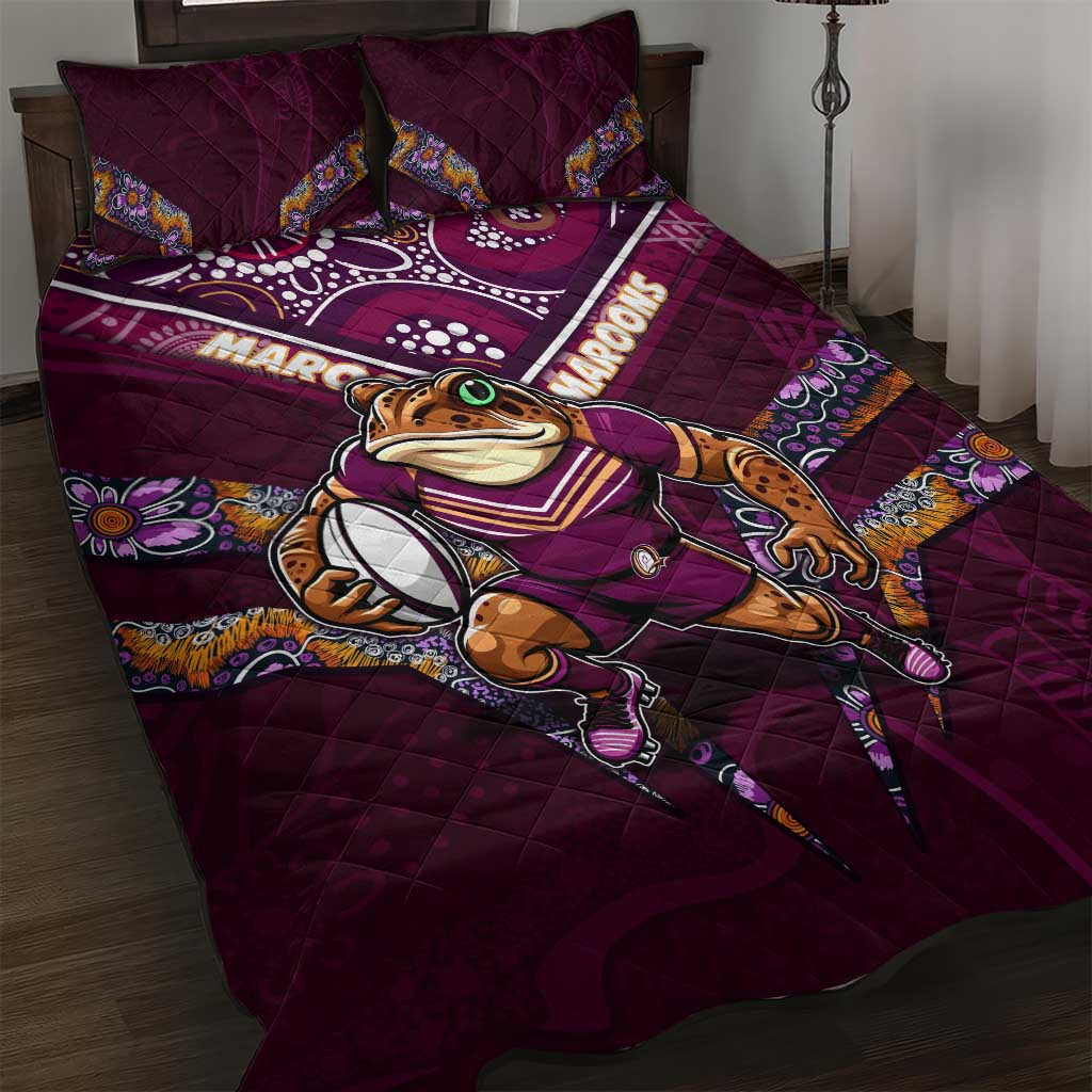 Queensland Maroons Quilt Bed Set Mascot Rugby League