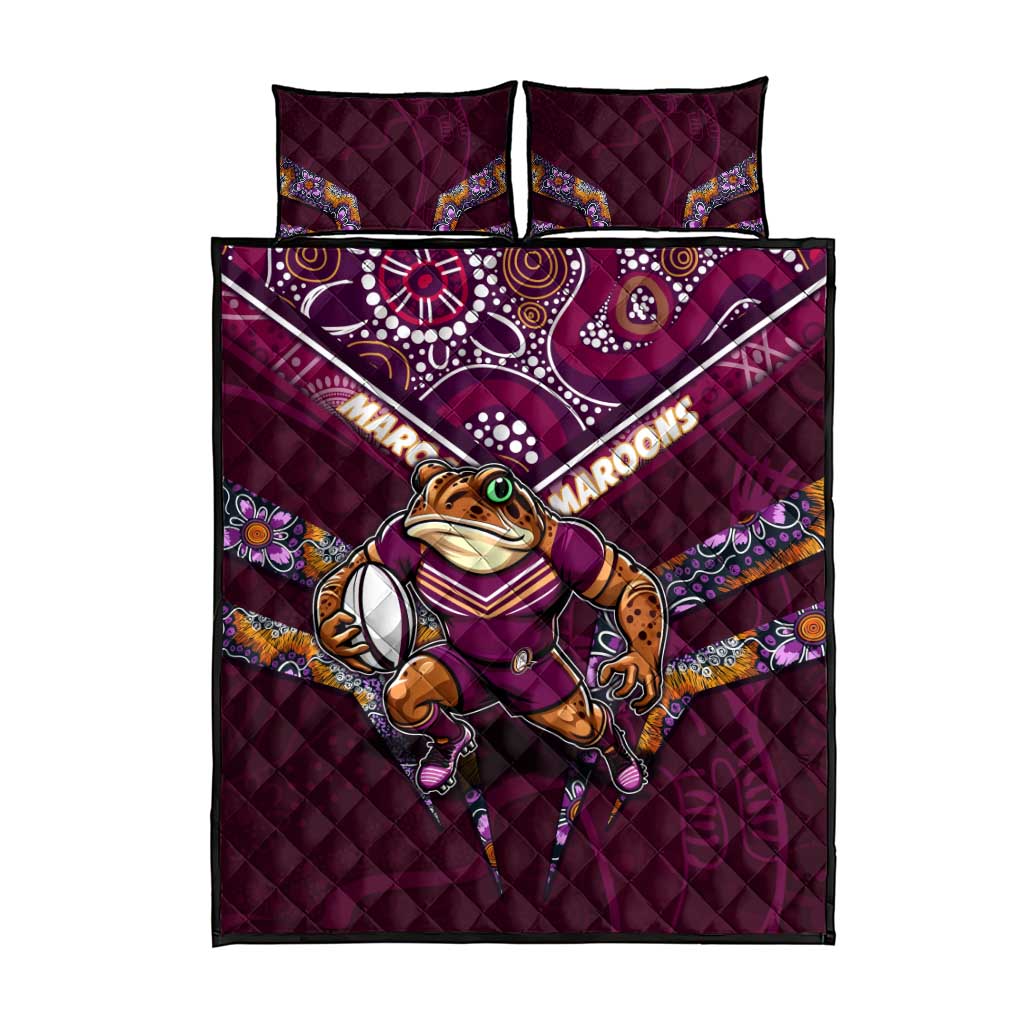 Queensland Maroons Quilt Bed Set Mascot Rugby League