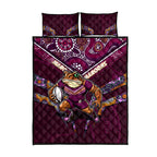 Queensland Maroons Quilt Bed Set Mascot Rugby League
