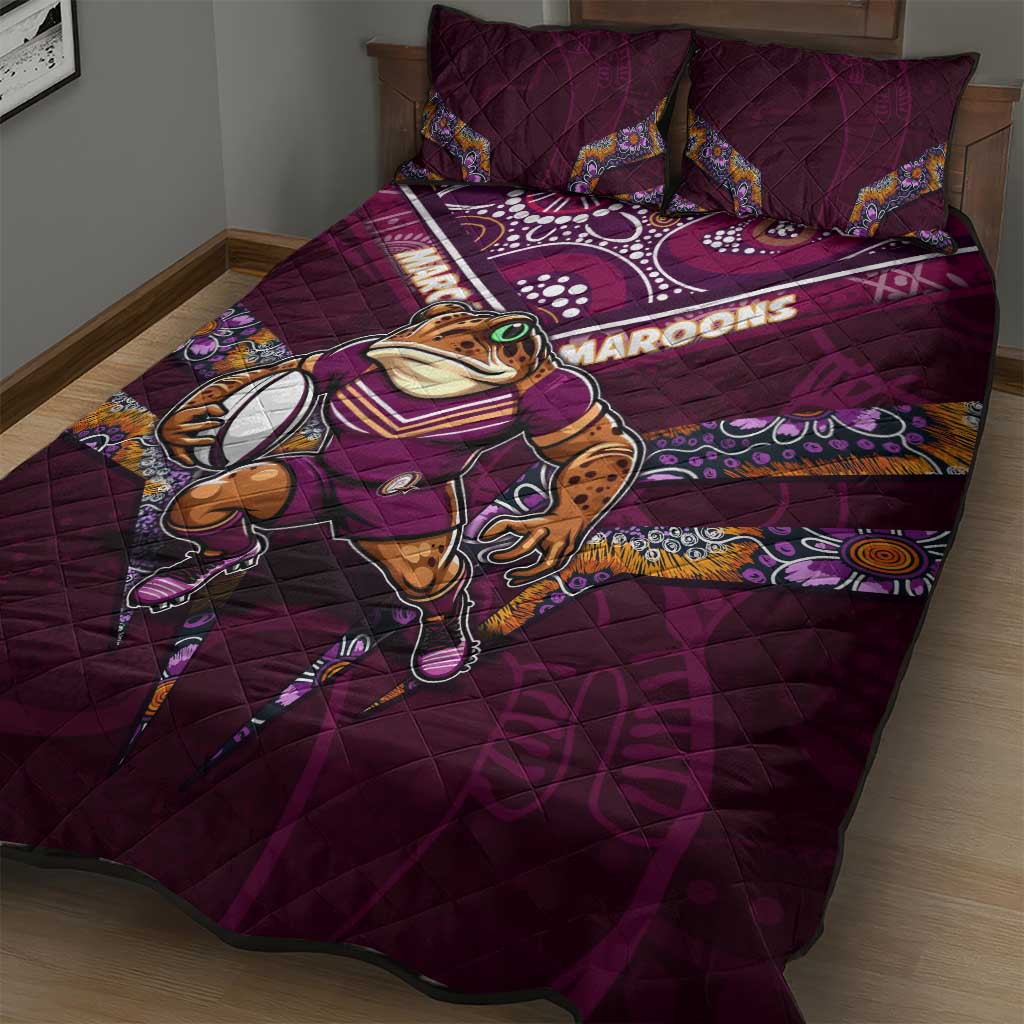 Queensland Maroons Quilt Bed Set Mascot Rugby League