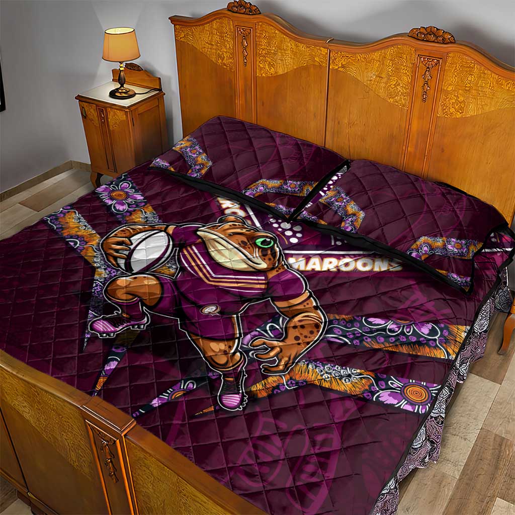 Queensland Maroons Quilt Bed Set Mascot Rugby League