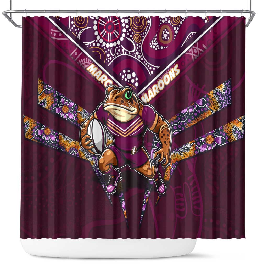 Queensland Maroons Shower Curtain Mascot Rugby League