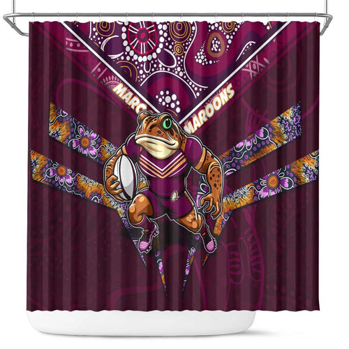 Queensland Maroons Shower Curtain Mascot Rugby League