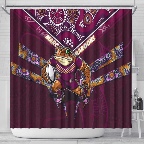 Queensland Maroons Shower Curtain Mascot Rugby League