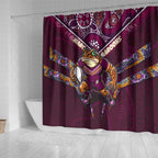 Queensland Maroons Shower Curtain Mascot Rugby League
