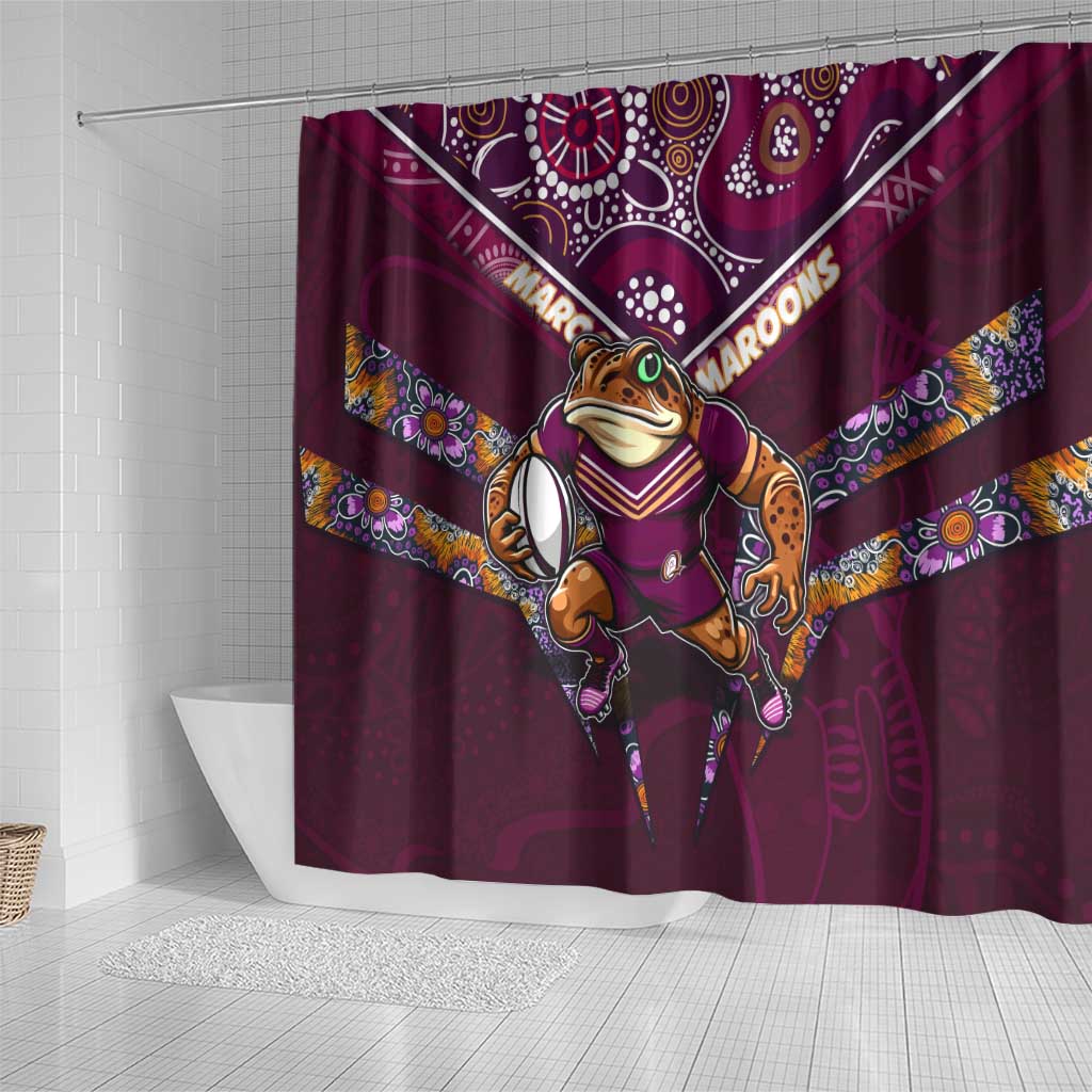 Queensland Maroons Shower Curtain Mascot Rugby League