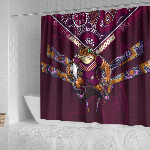 Queensland Maroons Shower Curtain Mascot Rugby League