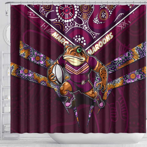 Queensland Maroons Shower Curtain Mascot Rugby League