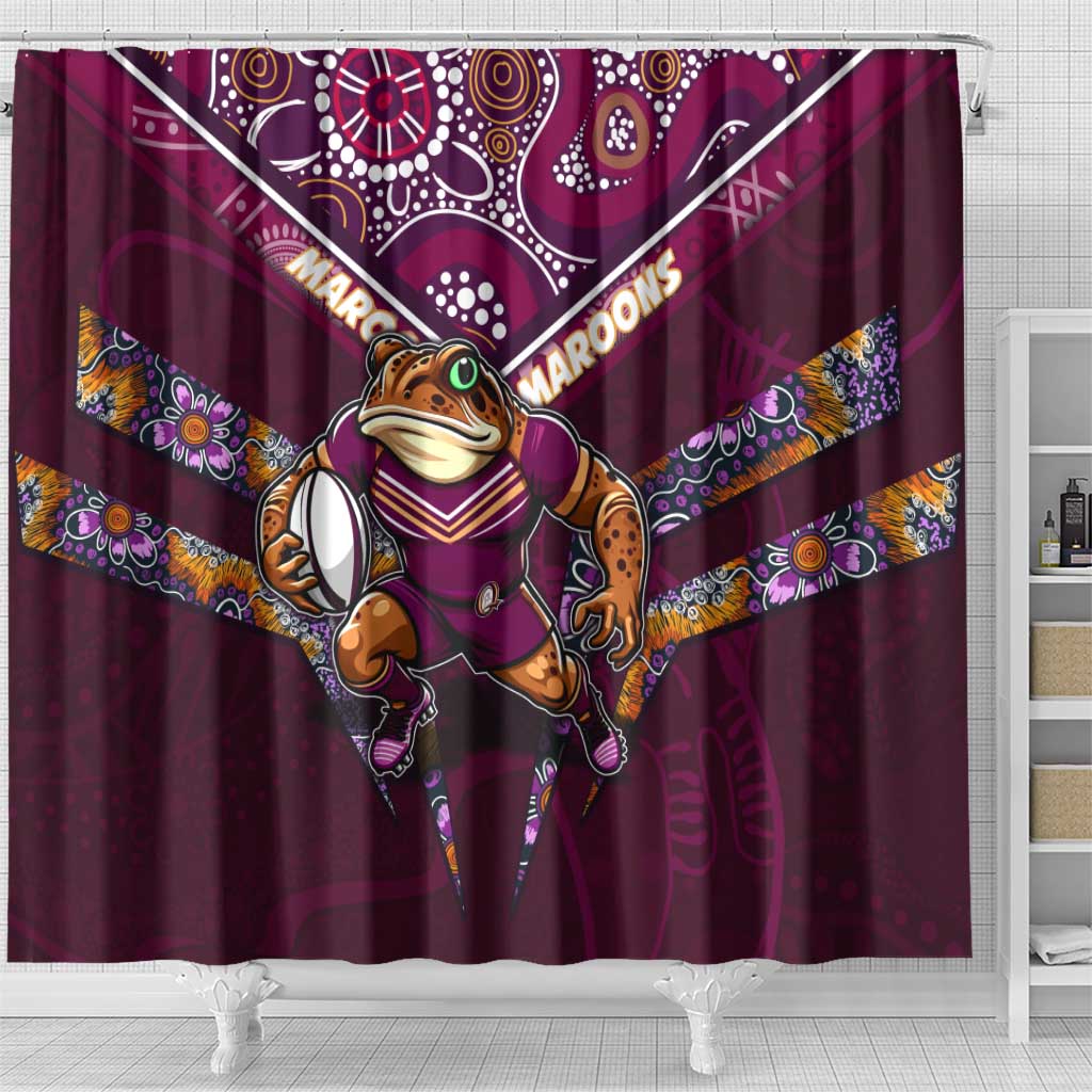 Queensland Maroons Shower Curtain Mascot Rugby League