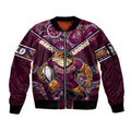 Personalised Queensland Maroons Sleeve Zip Bomber Jacket Mascot Rugby League