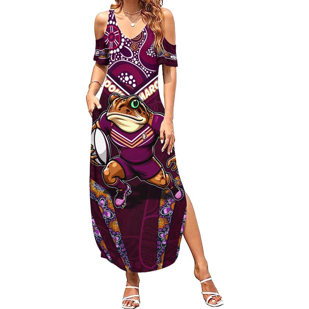 Personalised Queensland Maroons Summer Maxi Dress Mascot Rugby League