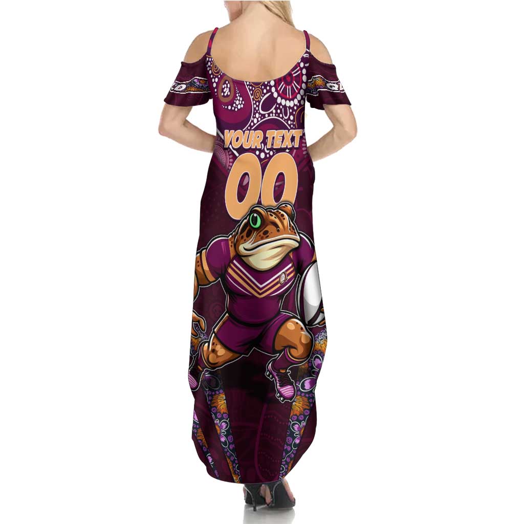 Personalised Queensland Maroons Summer Maxi Dress Mascot Rugby League
