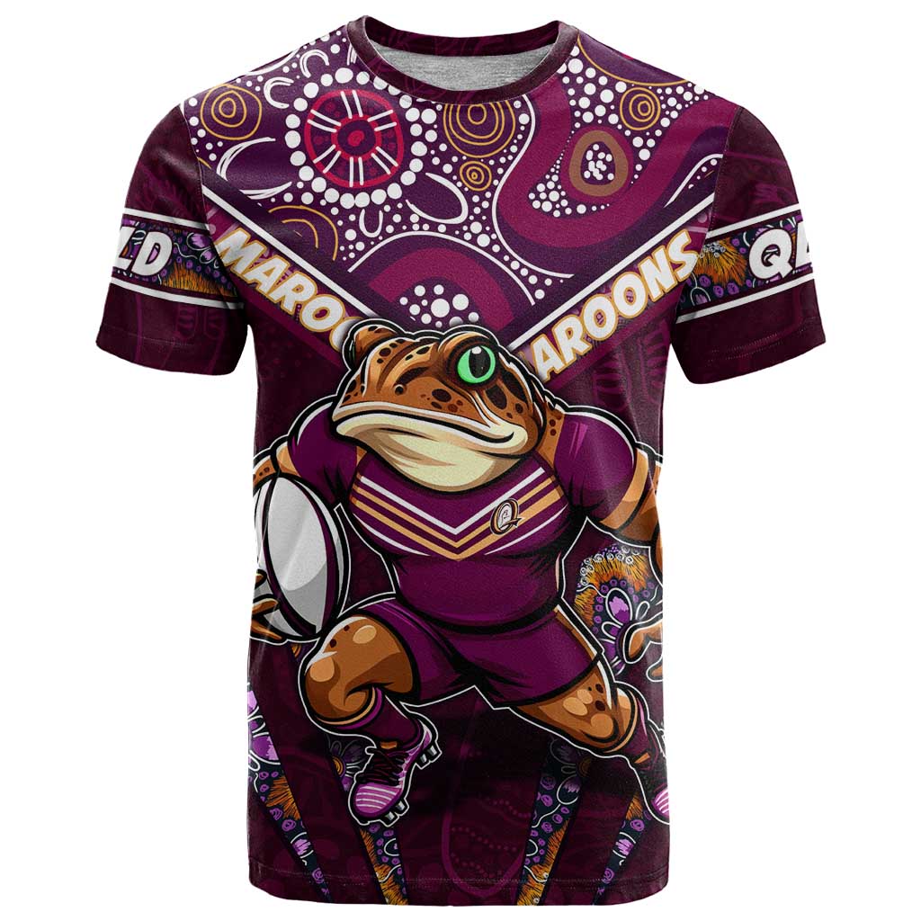Personalised Queensland Maroons T Shirt Mascot Rugby League