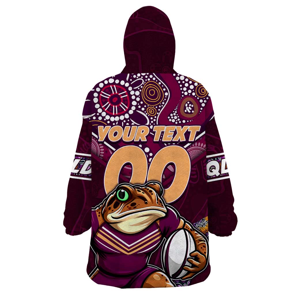 Personalised Queensland Maroons Wearable Blanket Hoodie Mascot Rugby League