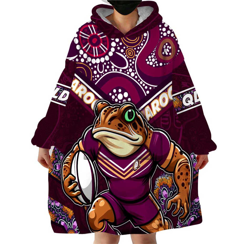 Personalised Queensland Maroons Wearable Blanket Hoodie Mascot Rugby League