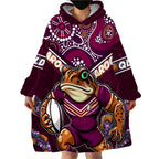 Personalised Queensland Maroons Wearable Blanket Hoodie Mascot Rugby League