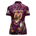 Personalised Queensland Maroons Women Polo Shirt Mascot Rugby League