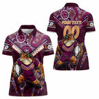 Personalised Queensland Maroons Women Polo Shirt Mascot Rugby League