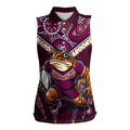 Personalised Queensland Maroons Women Sleeveless Polo Shirt Mascot Rugby League