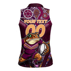 Personalised Queensland Maroons Women Sleeveless Polo Shirt Mascot Rugby League