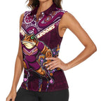 Personalised Queensland Maroons Women Sleeveless Polo Shirt Mascot Rugby League