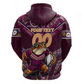 Personalised Queensland Maroons Zip Hoodie Mascot Rugby League