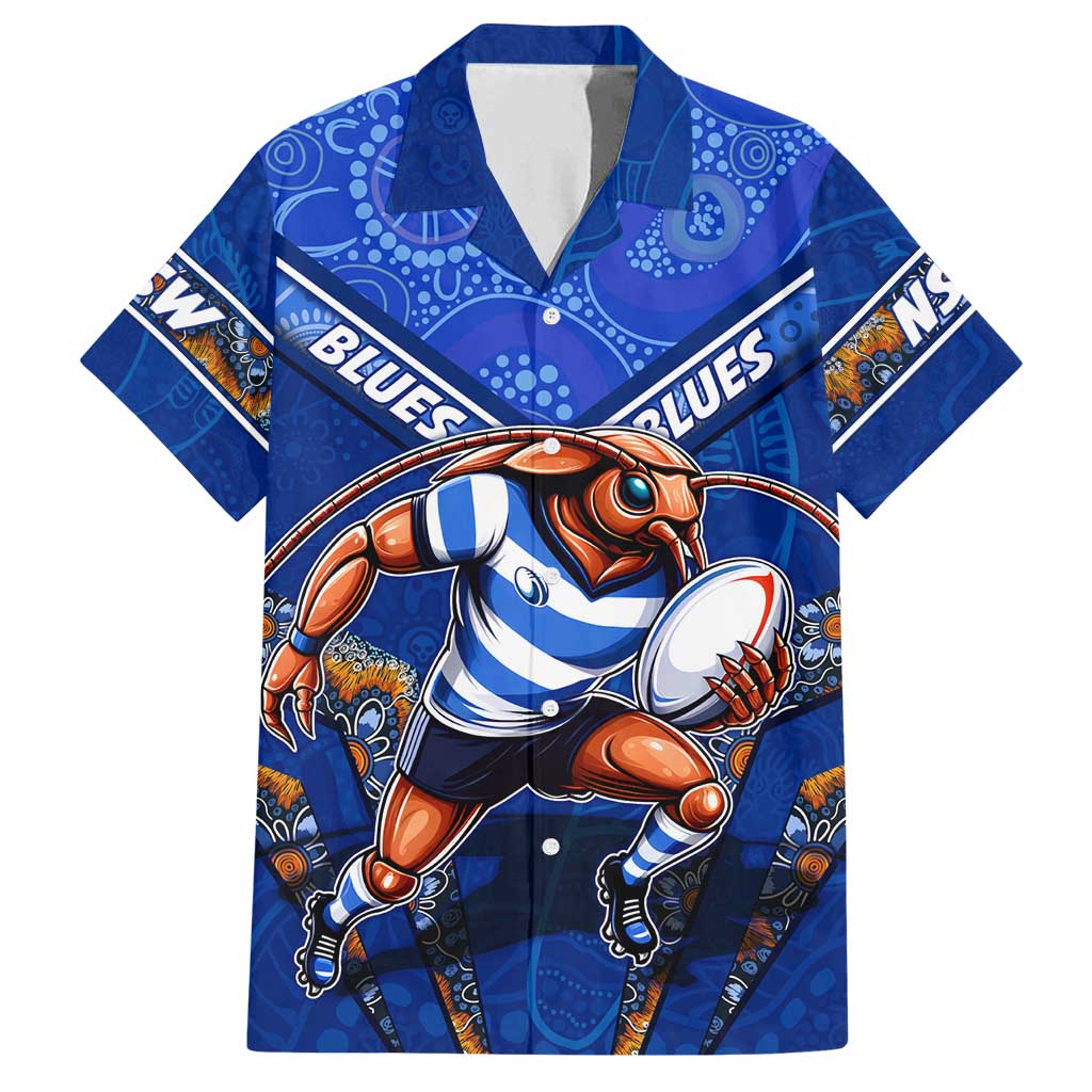 Personalised NSW Blues Family Matching Long Sleeve Bodycon Dress and Hawaiian Shirt Mascot Rugby League