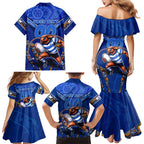 Personalised NSW Blues Family Matching Mermaid Dress and Hawaiian Shirt Mascot Rugby League