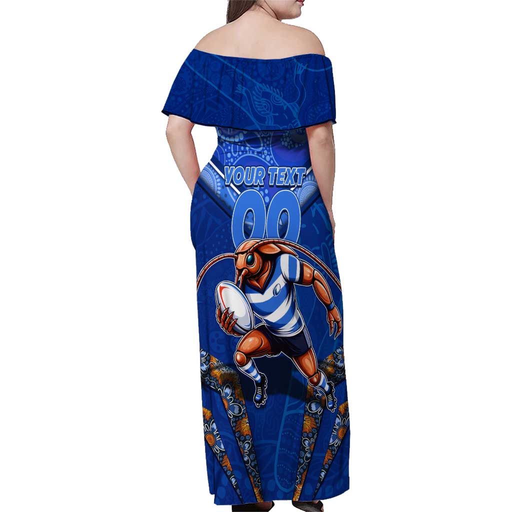 Personalised NSW Blues Family Matching Off Shoulder Maxi Dress and Hawaiian Shirt Mascot Rugby League