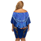 Personalised NSW Blues Family Matching Off Shoulder Short Dress and Hawaiian Shirt Mascot Rugby League