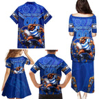 Personalised NSW Blues Family Matching Puletasi and Hawaiian Shirt Mascot Rugby League