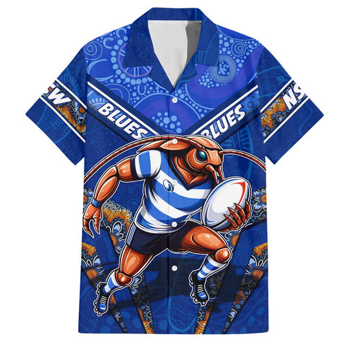 Personalised NSW Blues Family Matching Puletasi and Hawaiian Shirt Mascot Rugby League