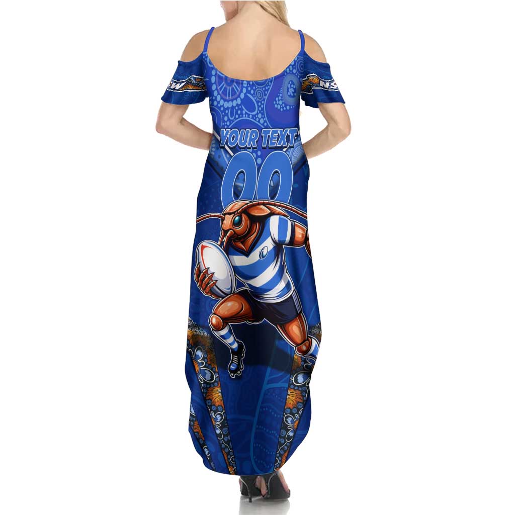 Personalised NSW Blues Family Matching Summer Maxi Dress and Hawaiian Shirt Mascot Rugby League