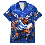 Personalised NSW Blues Family Matching Tank Maxi Dress and Hawaiian Shirt Mascot Rugby League