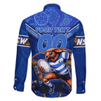 Personalised NSW Blues Family Matching Tank Maxi Dress and Hawaiian Shirt Mascot Rugby League