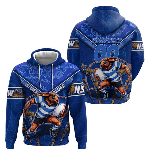 Personalised NSW Blues Hoodie Mascot Rugby League