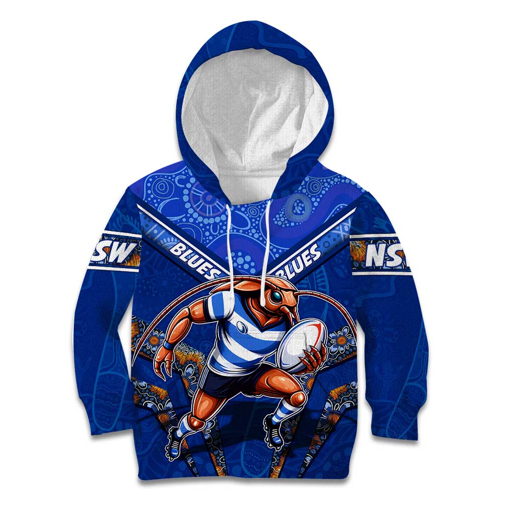 Personalised NSW Blues Kid Hoodie Mascot Rugby League