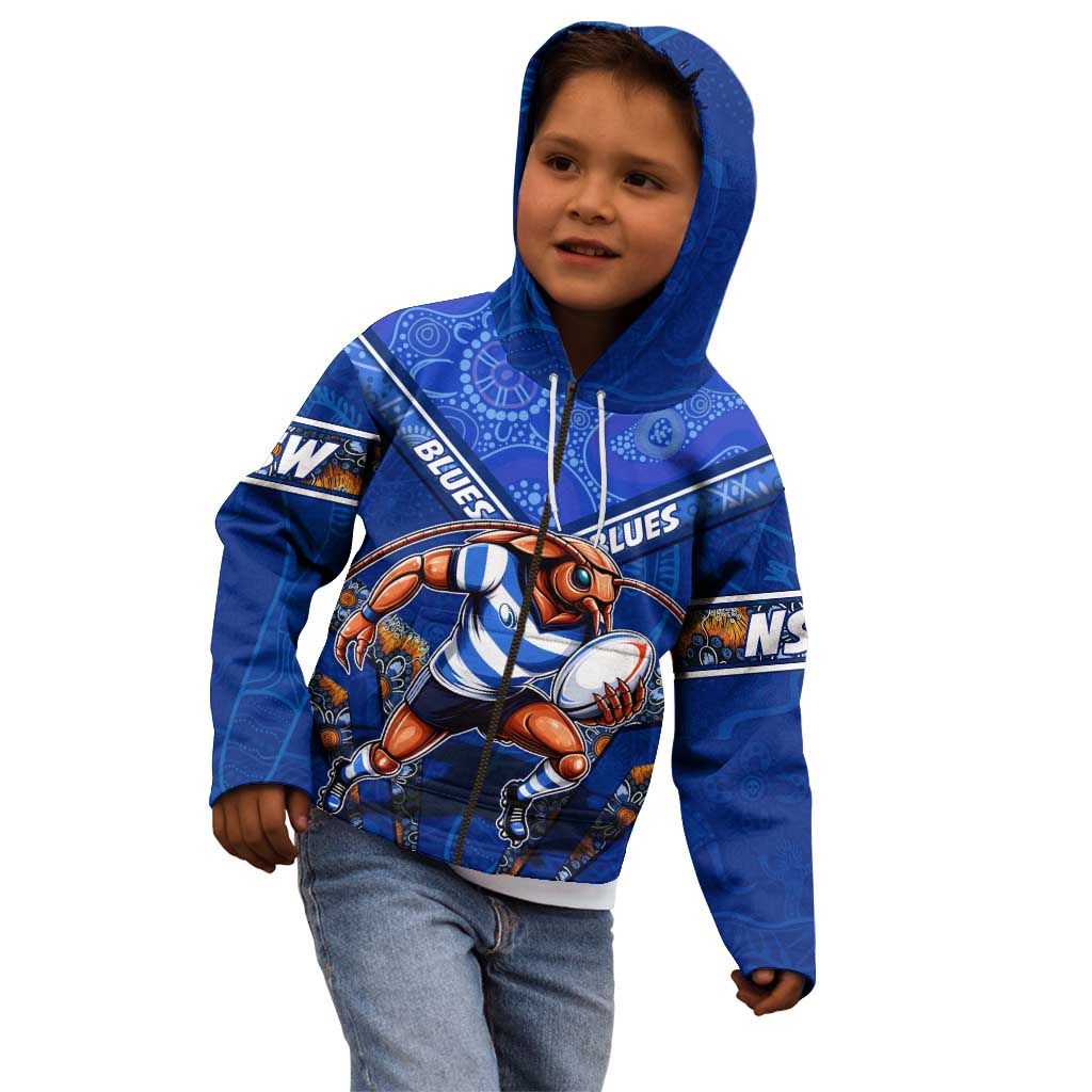 Personalised NSW Blues Kid Hoodie Mascot Rugby League