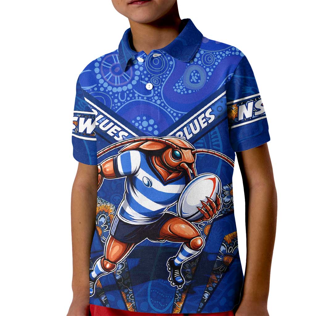 Personalised NSW Blues Kid Polo Shirt Mascot Rugby League