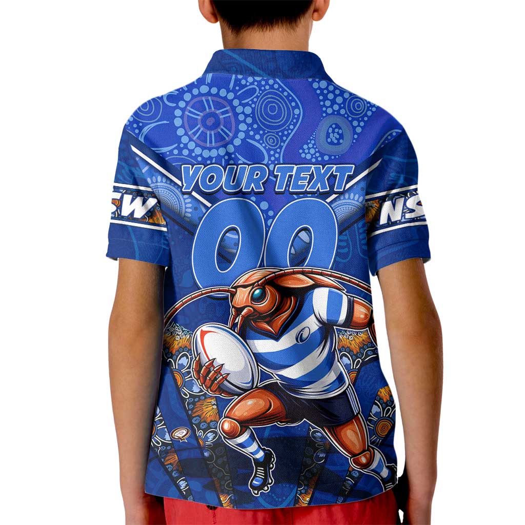 Personalised NSW Blues Kid Polo Shirt Mascot Rugby League