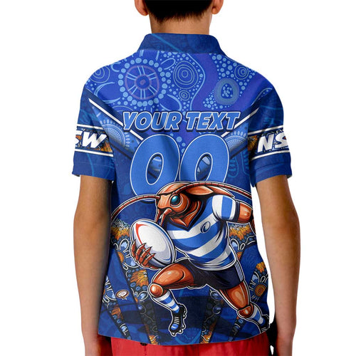 Personalised NSW Blues Kid Polo Shirt Mascot Rugby League