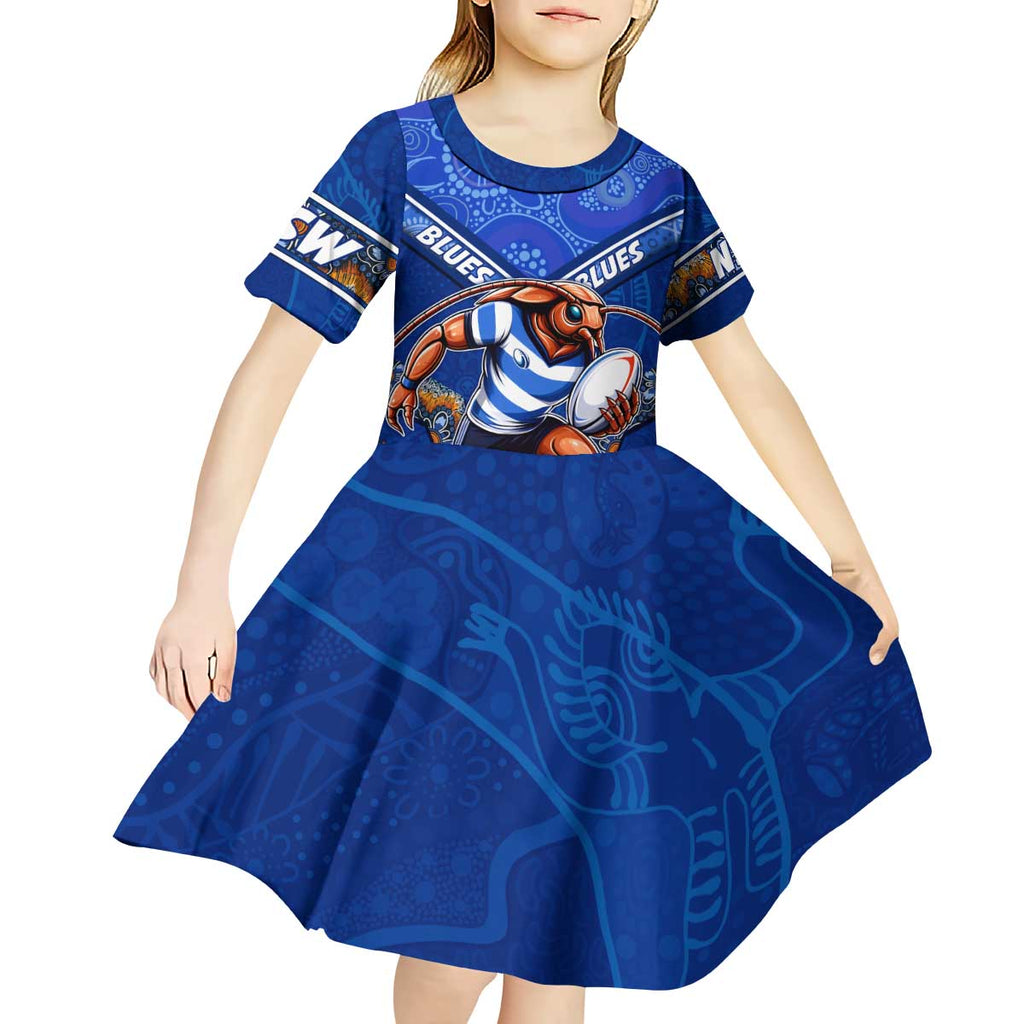 Personalised NSW Blues Kid Short Sleeve Dress Mascot Rugby League