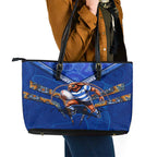 NSW Blues Leather Tote Bag Mascot Rugby League